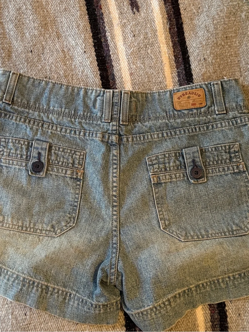 Hydraulic Light Wash Denim Jean Shorts